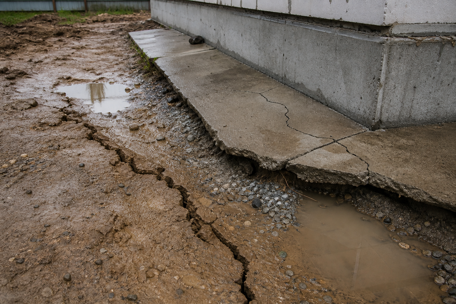 Просадки, трещины и застой воды как признаки слабого грунта